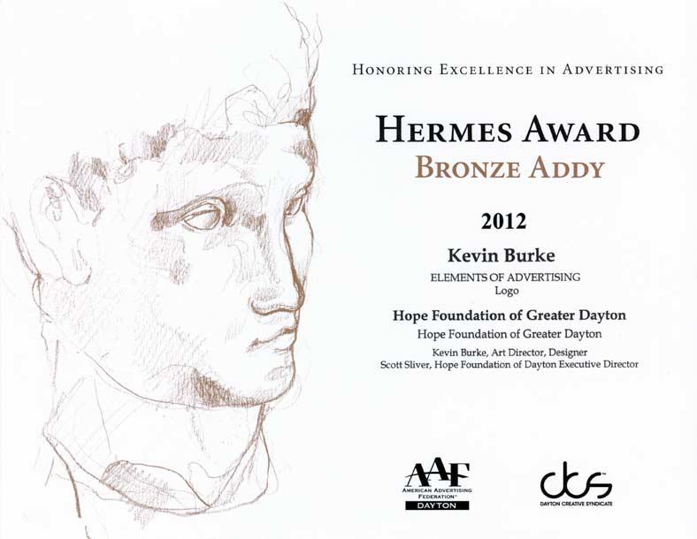 Our Logo Designer, Kevin Burke, Received a Bronze Addy at the Hermes in 2012